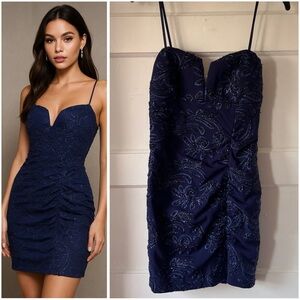 New ~ Elegant Navy Blue Women's Dress NWT  Size small